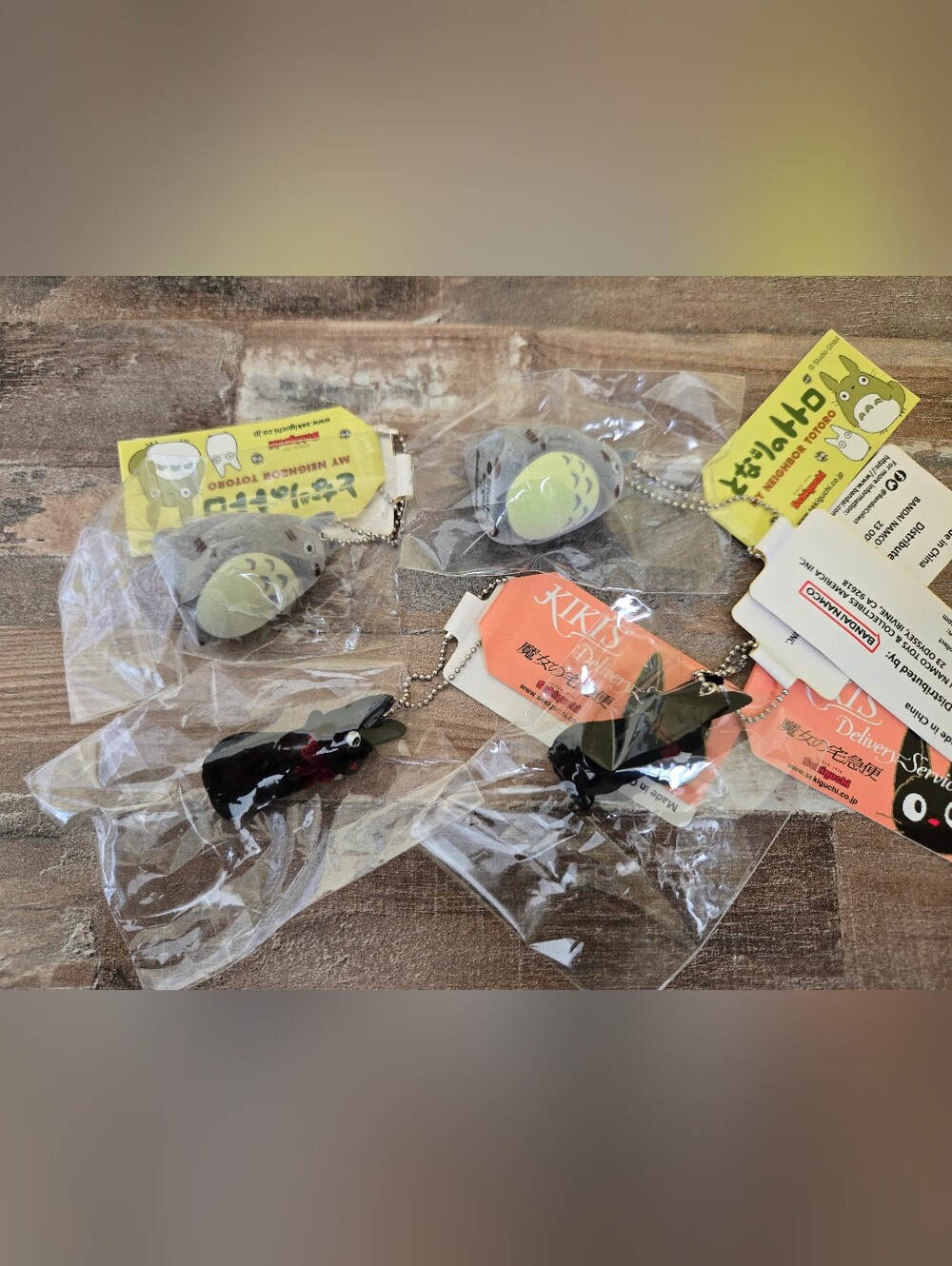 Totoro and Jiji Keychains Set of 4